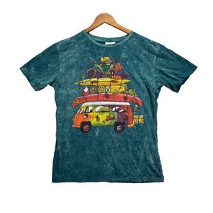 No Time T Shirt VW Van Tie Dye Acid Wash Kayak Yoga Hippy Green Peace Travel L